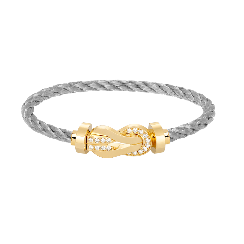 [MIRA]CHANCE LARGE 8 FIGURE BUCKLE HALF DIAMOND BRACELET GOLD