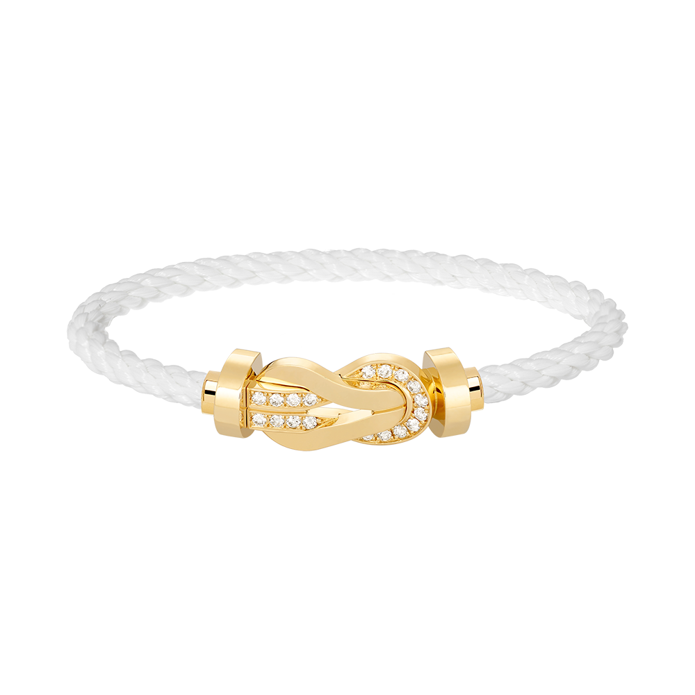 [MIRA]CHANCE LARGE 8 FIGURE BUCKLE HALF DIAMOND BRACELET GOLD