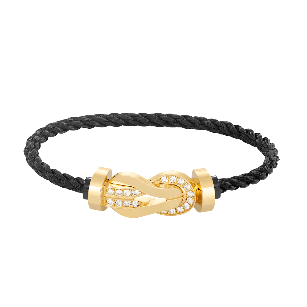 [MIRA]CHANCE LARGE 8 FIGURE BUCKLE HALF DIAMOND BRACELET GOLD