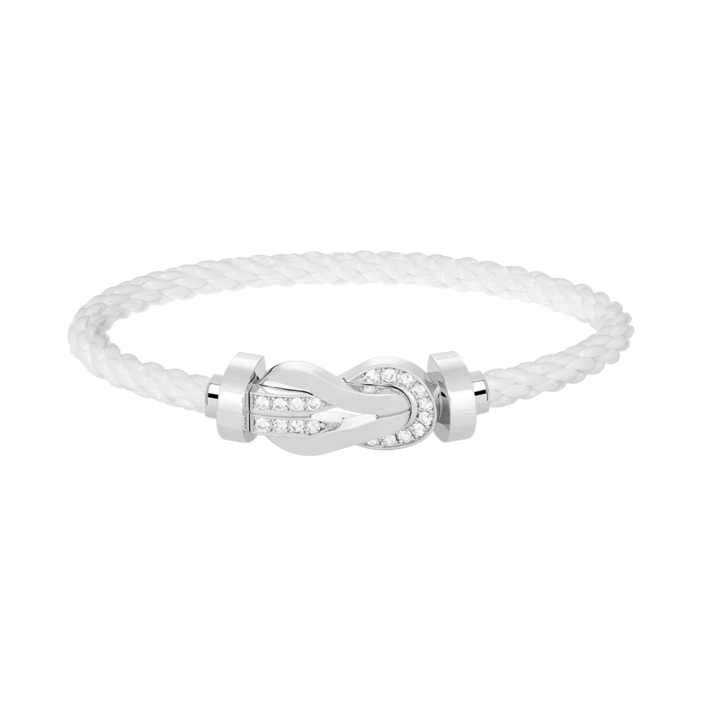 [MIRA]CHANCE LARGE 8 FIGURE BUCKLE HALF DIAMOND BRACELET SILVER
