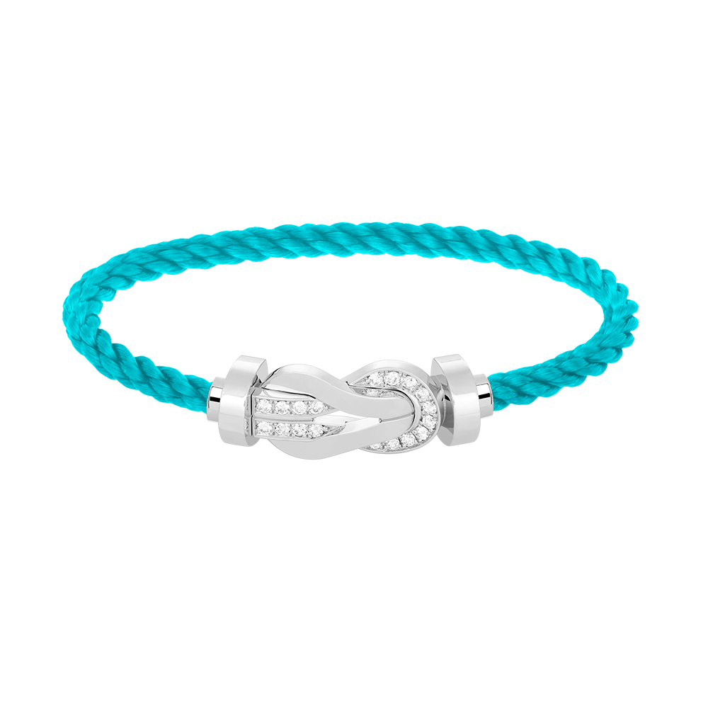 [MIRA]CHANCE LARGE 8 FIGURE BUCKLE HALF DIAMOND BRACELET SILVER
