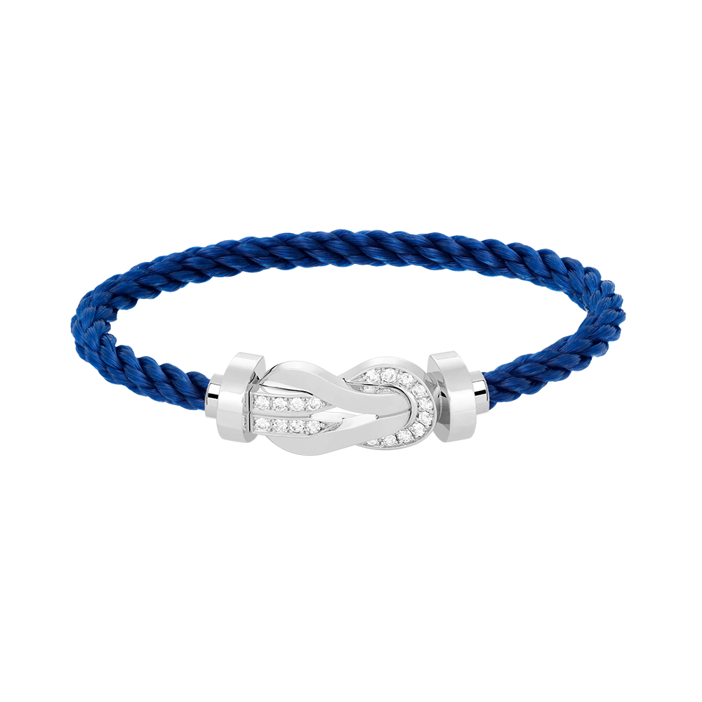 [MIRA]CHANCE LARGE 8 FIGURE BUCKLE HALF DIAMOND BRACELET SILVER