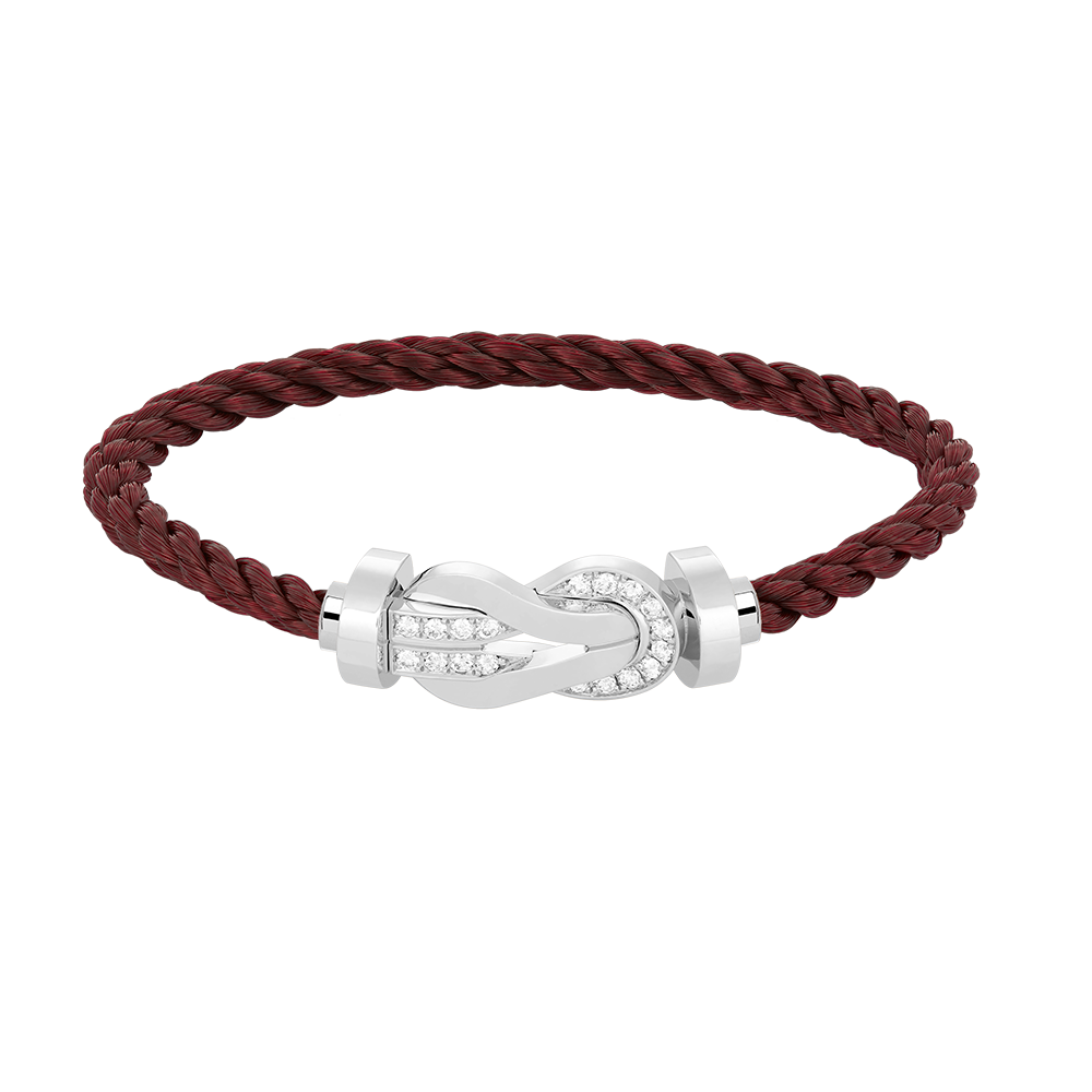 [MIRA]CHANCE LARGE 8 FIGURE BUCKLE HALF DIAMOND BRACELET SILVER