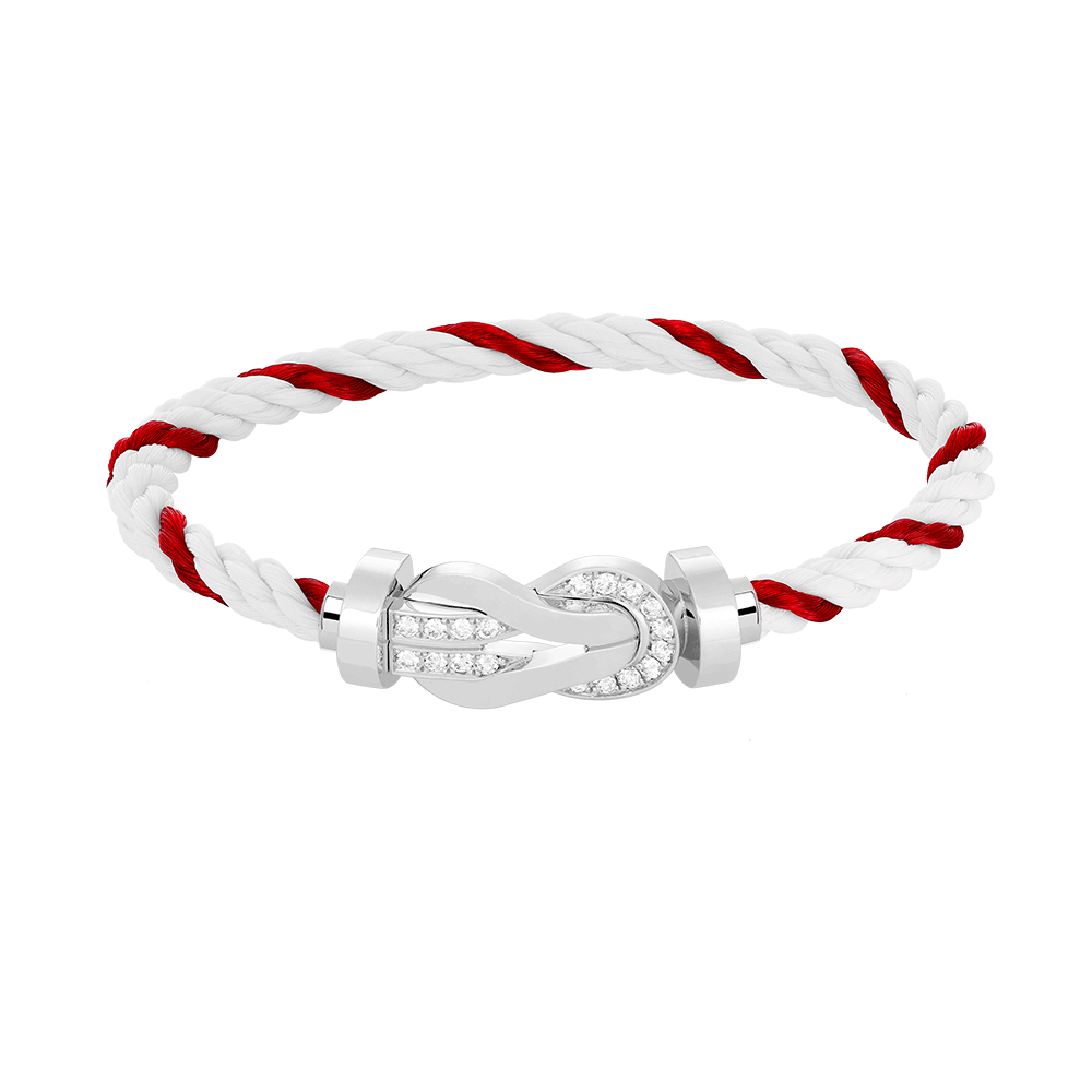 [MIRA]CHANCE LARGE 8 FIGURE BUCKLE HALF DIAMOND BRACELET SILVER