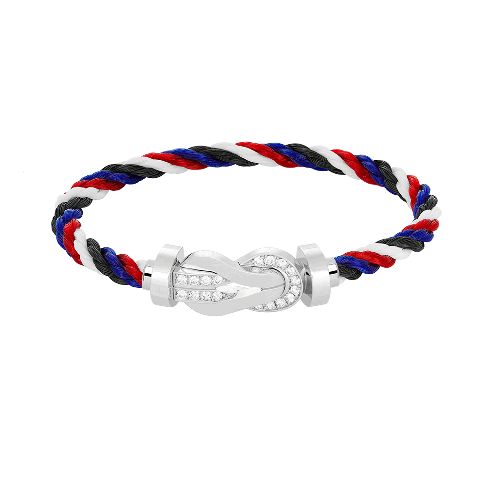 [MIRA]CHANCE LARGE 8 FIGURE BUCKLE HALF DIAMOND BRACELET SILVER
