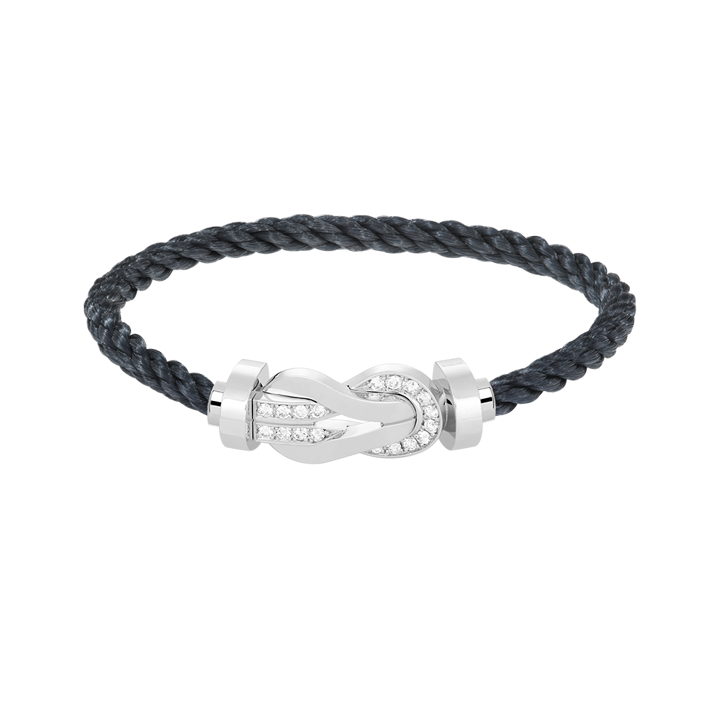 [MIRA]CHANCE LARGE 8 FIGURE BUCKLE HALF DIAMOND BRACELET SILVER