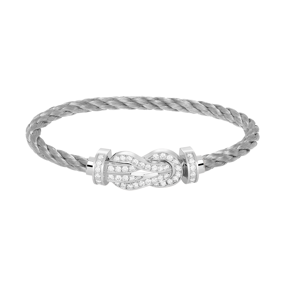 [MIRA]CHANCE LARGE 8 FIGURE BUCKLE FULL DIAMOND BRACELET SILVER