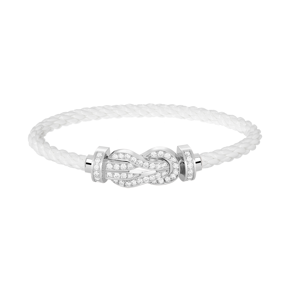 [MIRA]CHANCE LARGE 8 FIGURE BUCKLE FULL DIAMOND BRACELET SILVER
