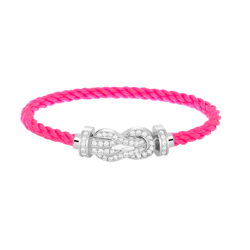 [MIRA]CHANCE LARGE 8 FIGURE BUCKLE FULL DIAMOND BRACELET SILVER