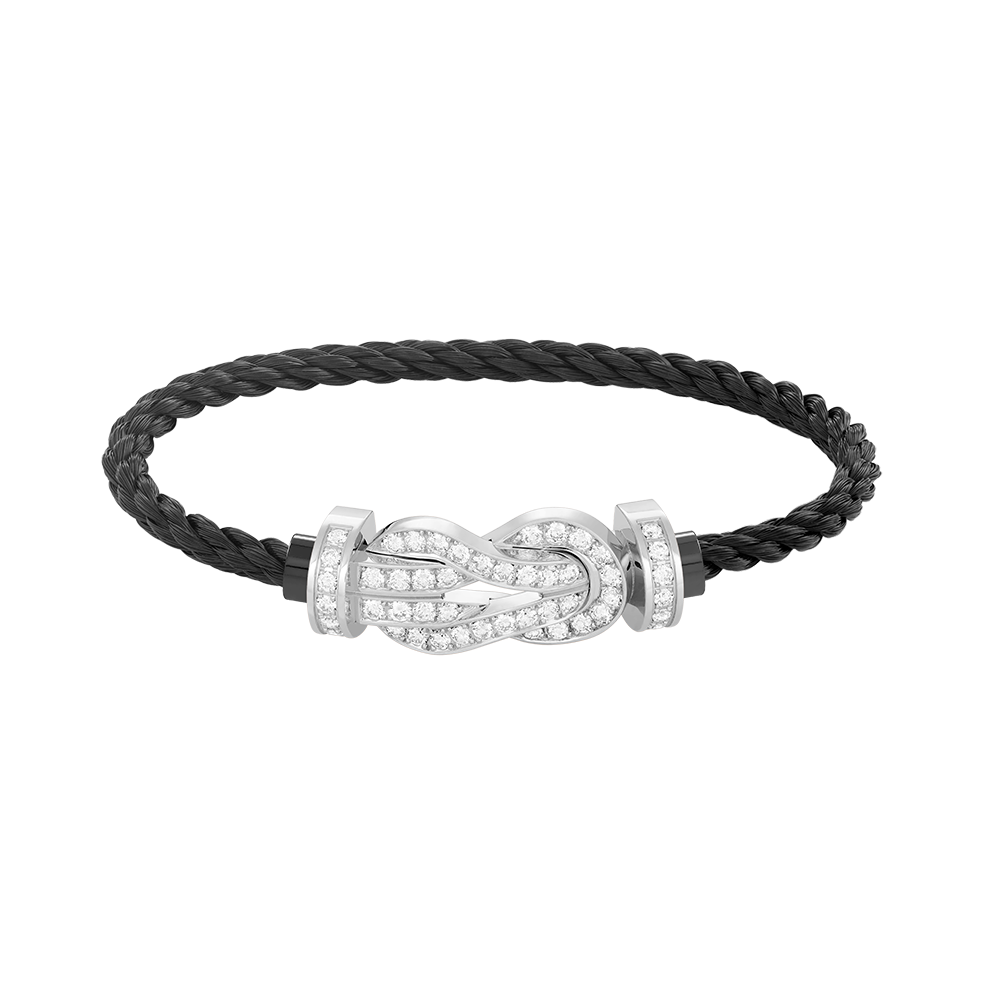 [MIRA]CHANCE LARGE 8 FIGURE BUCKLE FULL DIAMOND BRACELET SILVER