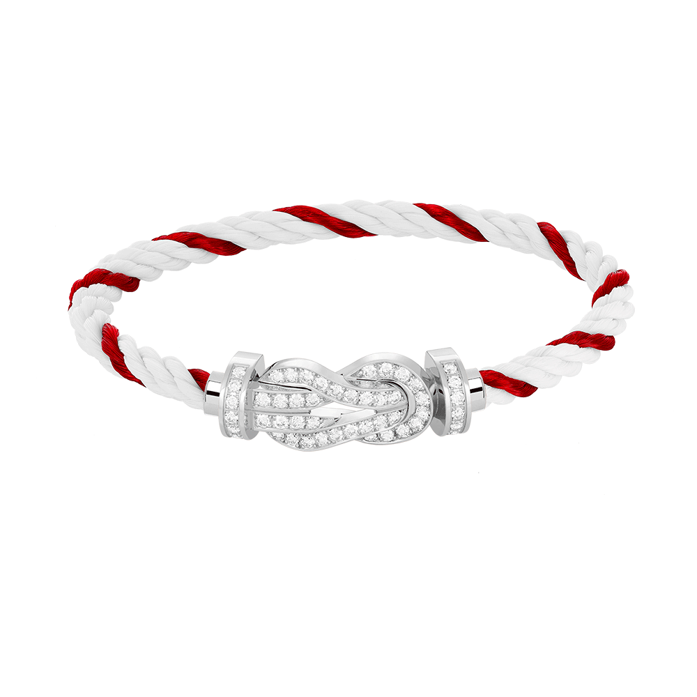 [MIRA]CHANCE LARGE 8 FIGURE BUCKLE FULL DIAMOND BRACELET SILVER