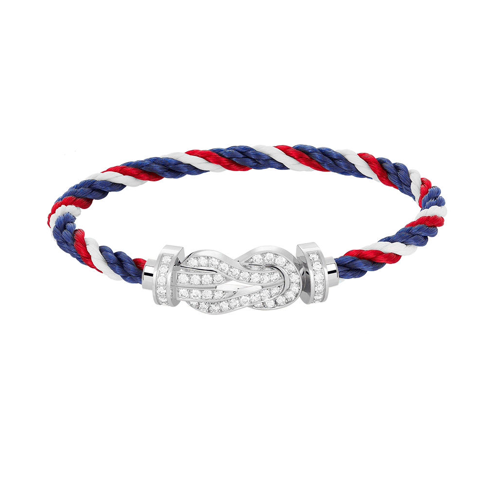 [MIRA]CHANCE LARGE 8 FIGURE BUCKLE FULL DIAMOND BRACELET SILVER