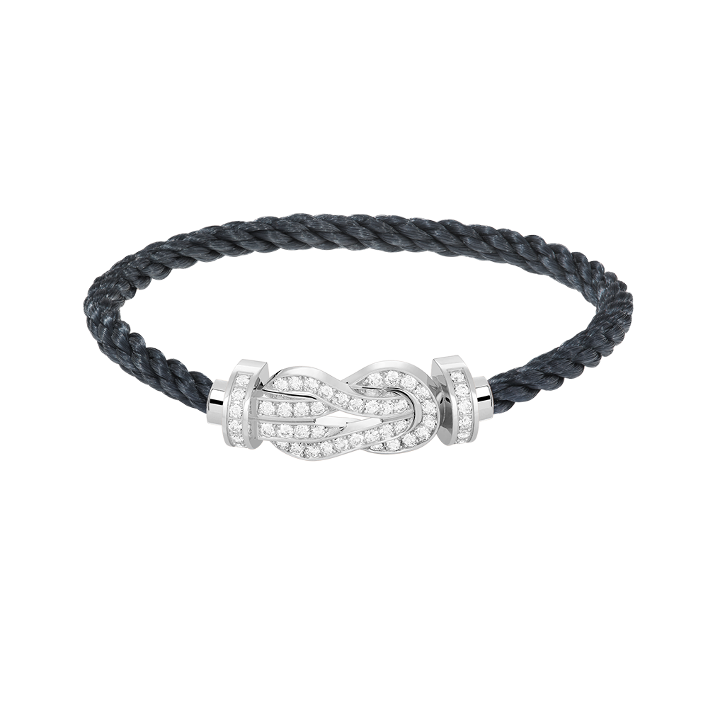 [MIRA]CHANCE LARGE 8 FIGURE BUCKLE FULL DIAMOND BRACELET SILVER