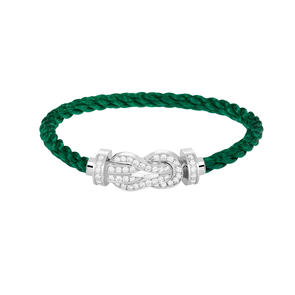 [MIRA]CHANCE LARGE 8 FIGURE BUCKLE FULL DIAMOND BRACELET SILVER