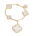 [MIRA]MAGIC CLOVER MOP GOLD BRACELET 5 MOTIFS