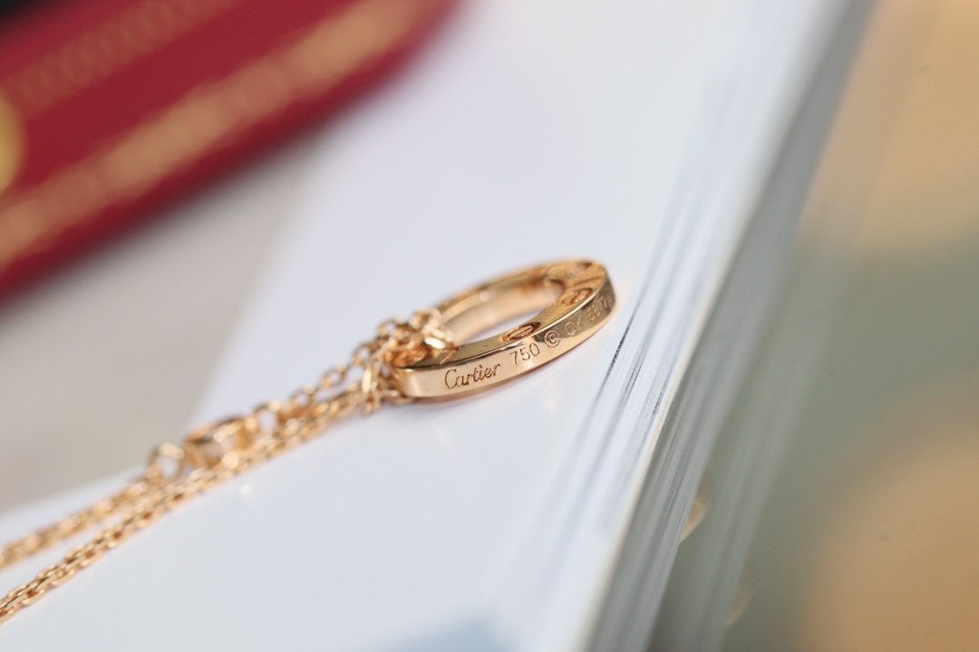 [MIRA]LOVE NECKLACE ADJUSTABLE ROSE GOLD 2 DIAMOND