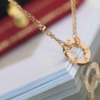 [MIRA]LOVE NECKLACE ADJUSTABLE ROSE GOLD 2 DIAMOND