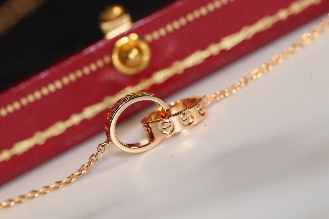 [MIRA]LOVE NECKLACE PINK GOLD AND SILVER