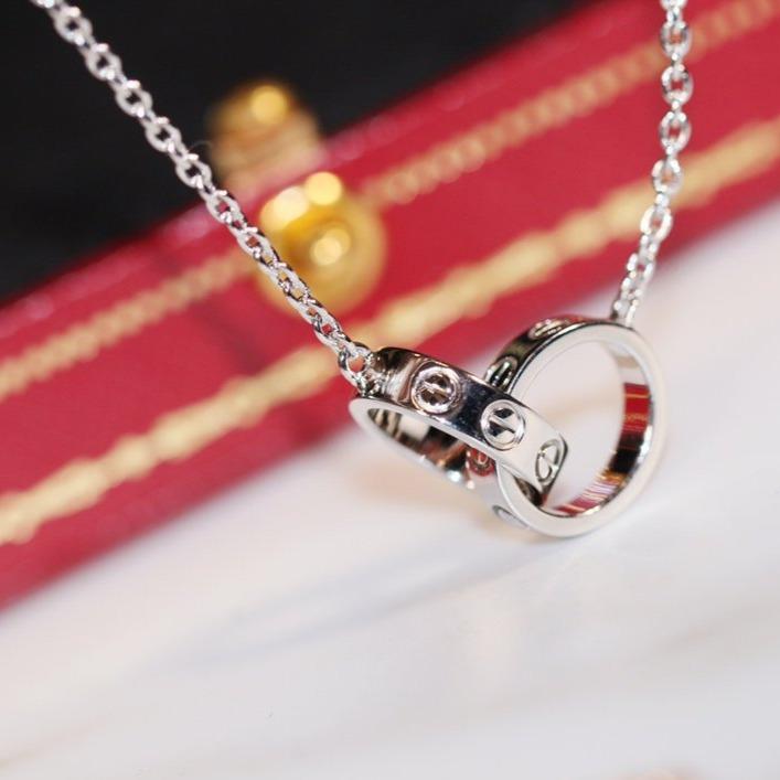 [MIRA]LOVE NECKLACE PINK GOLD AND SILVER