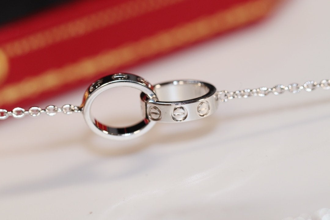 [MIRA]LOVE NECKLACE PINK GOLD AND SILVER