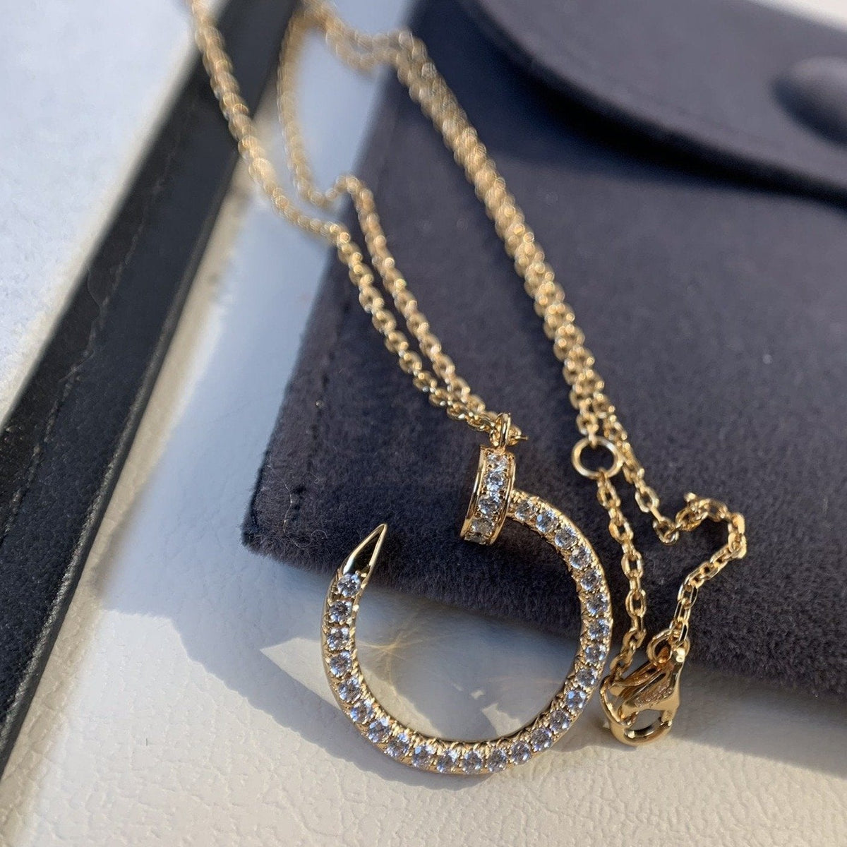 [MIRA]JUSTE NECKLACE PINK GOLD DIAMONDS