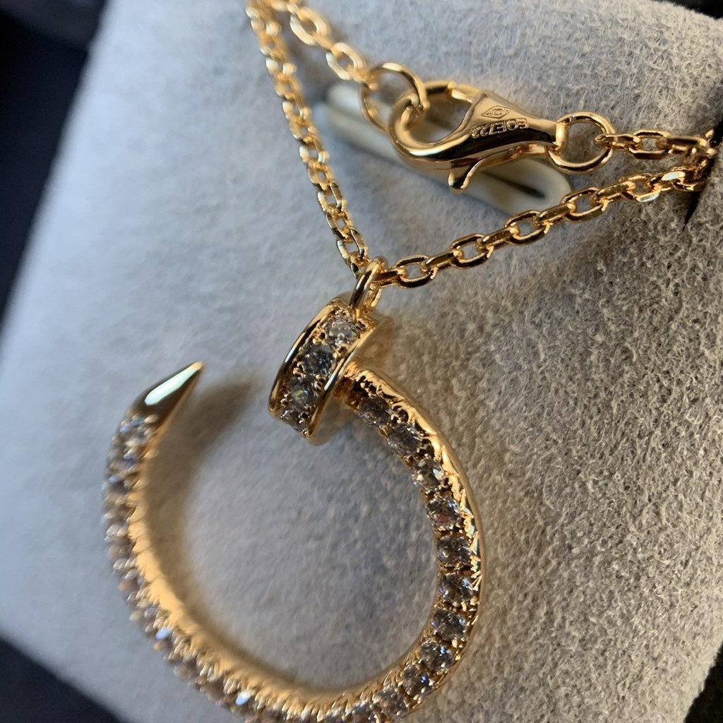 [MIRA]JUSTE NECKLACE PINK GOLD DIAMONDS