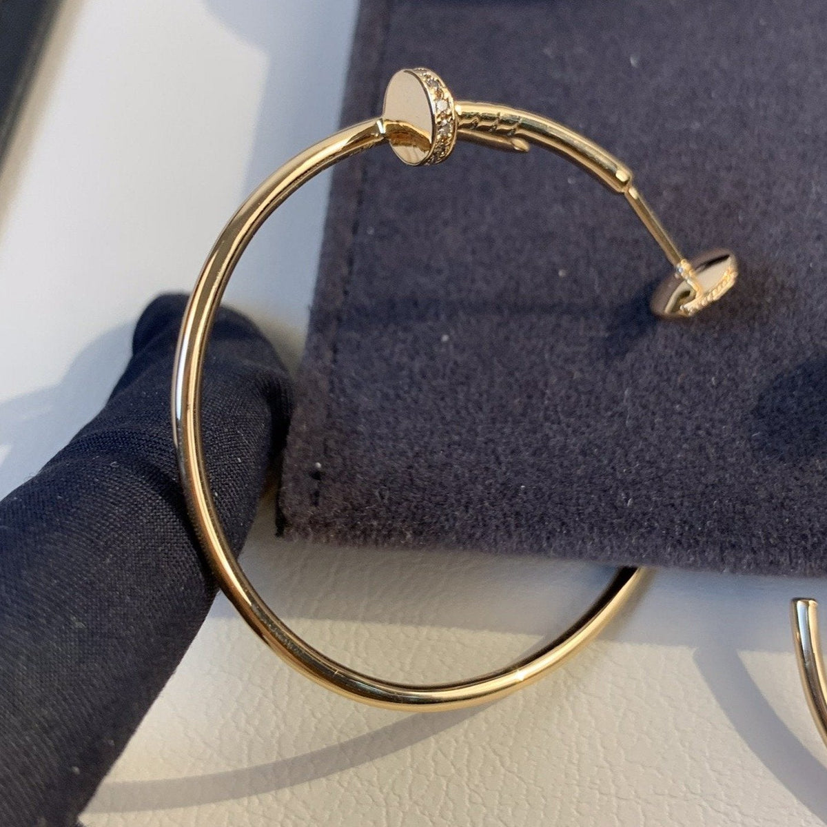 [MIRA]JUSTE EARRINGS GOLD DIAMONDS 1.8MM