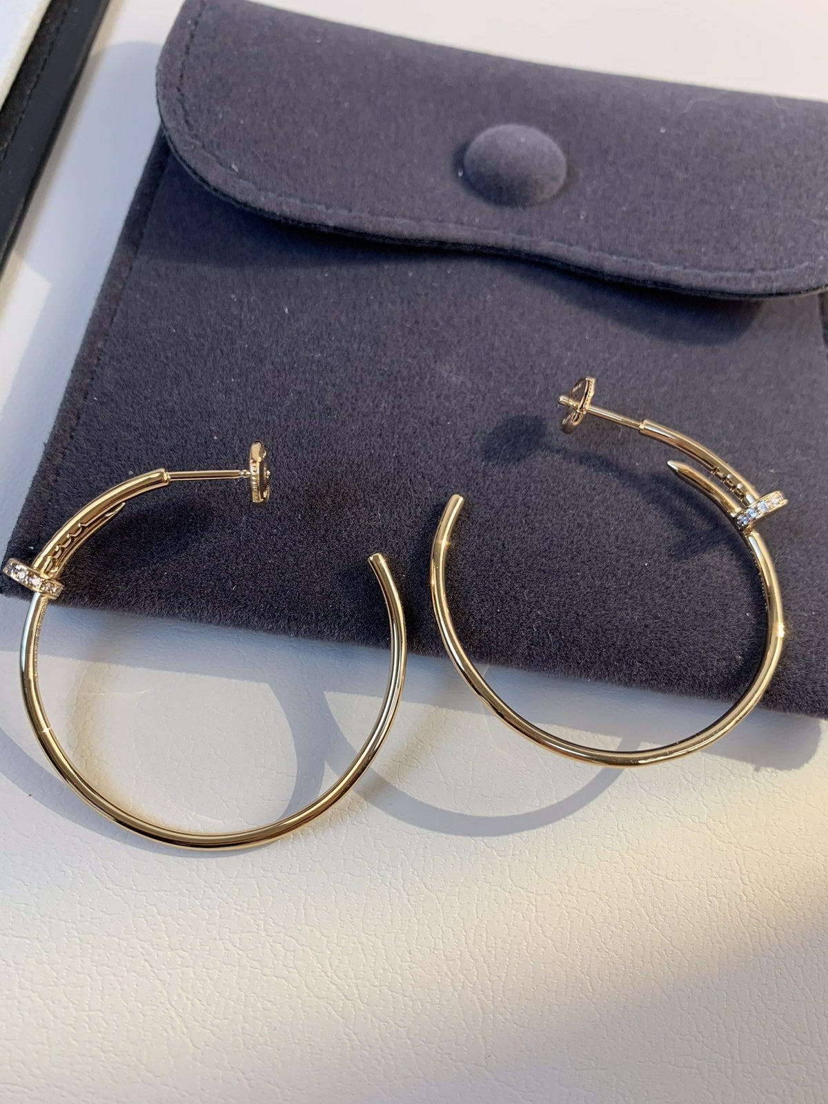 [MIRA]JUSTE EARRINGS GOLD DIAMONDS 1.8MM