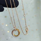 [MIRA]TRINITY NECKLACE SILVER GOLD PINK GOLD DIAMONDS