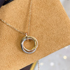 [MIRA]TRINITY NECKLACE SILVER GOLD PINK GOLD DIAMONDS