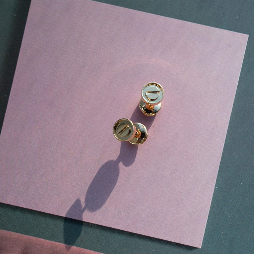 [MIRA]LOVE EARRINGS PINK GOLD 10MM