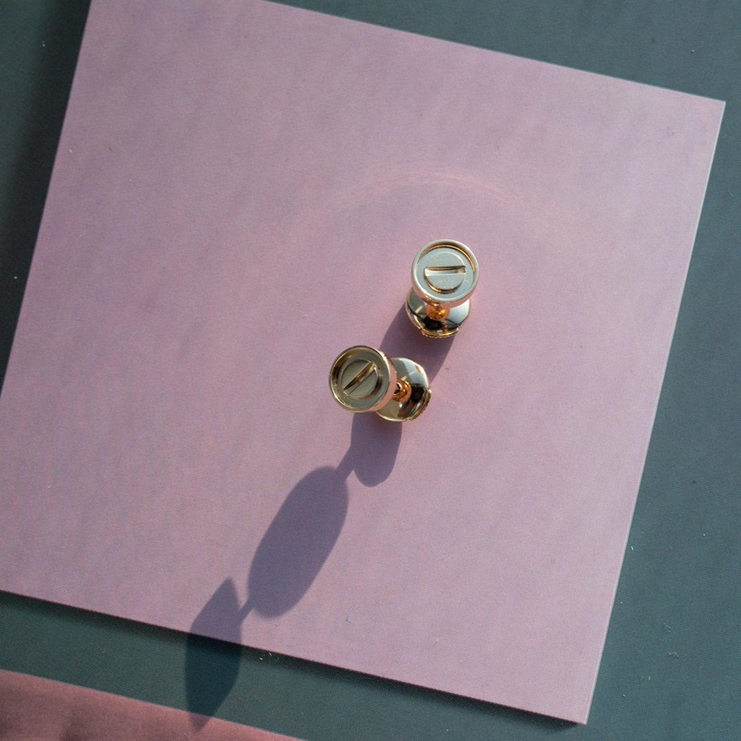 [MIRA]LOVE EARRINGS PINK GOLD 10MM