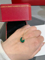 [MIRA]AMULETTE ROSE GOLD MALACHITE NECKLACE