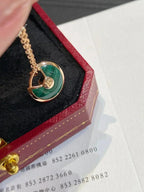 [MIRA]AMULETTE ROSE GOLD MALACHITE NECKLACE