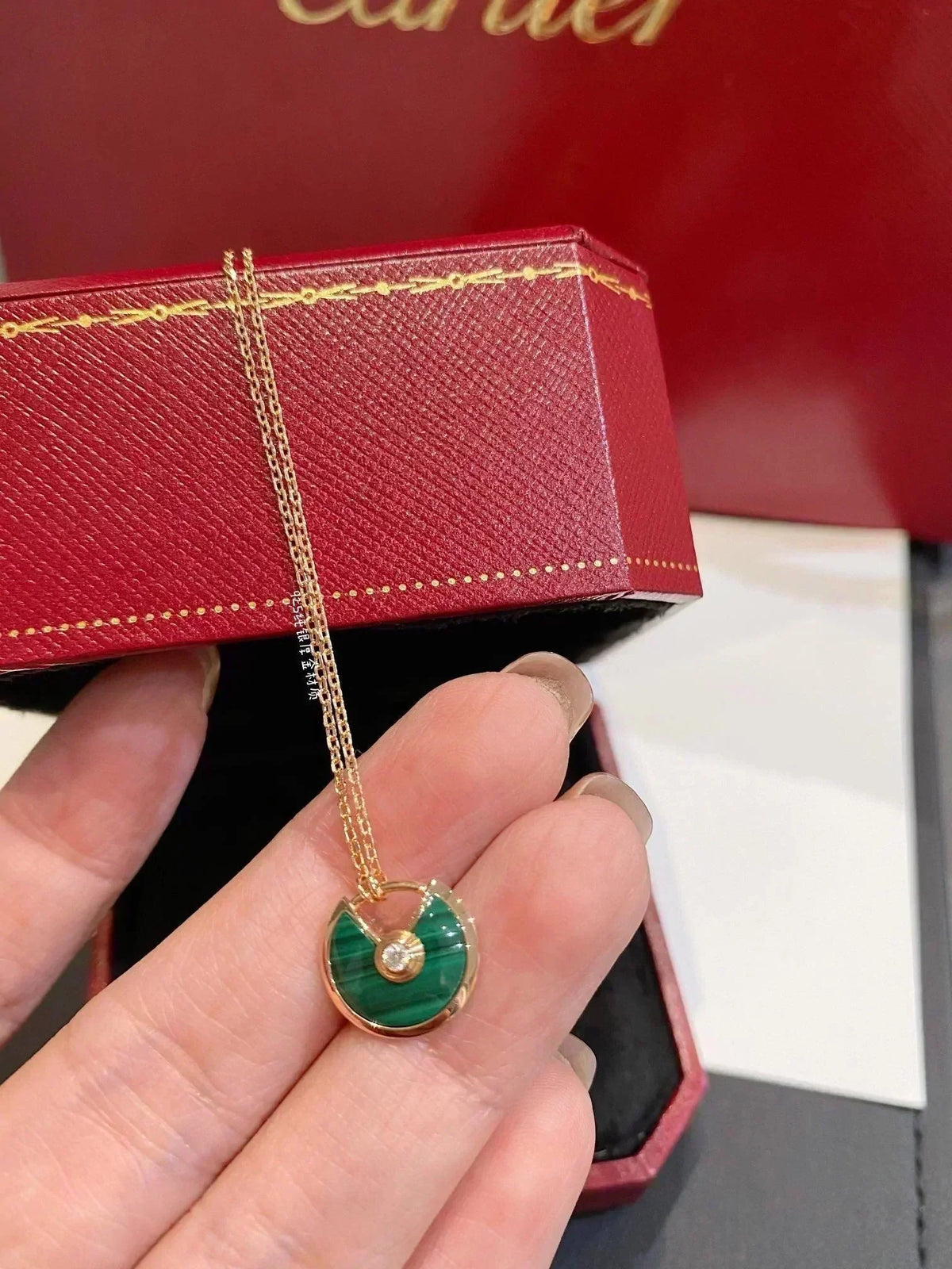 [MIRA]AMULETTE ROSE GOLD MALACHITE NECKLACE