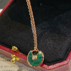 [MIRA]AMULETTE ROSE GOLD MALACHITE NECKLACE
