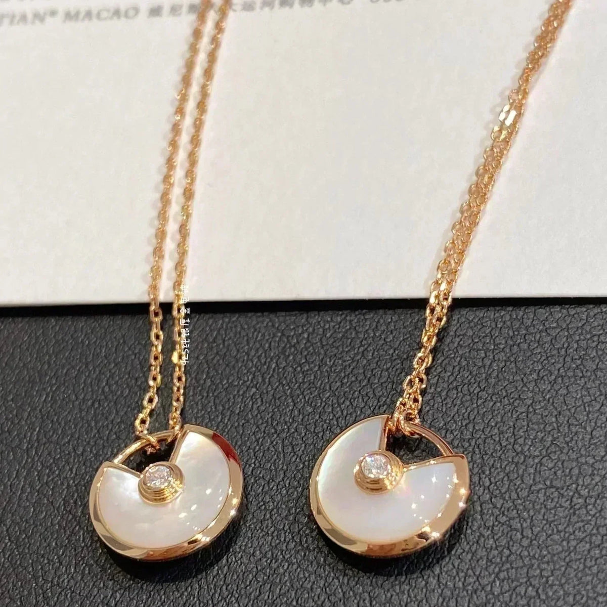[MIRA]AMULETTE ROSE GOLD MOP NECKLACE