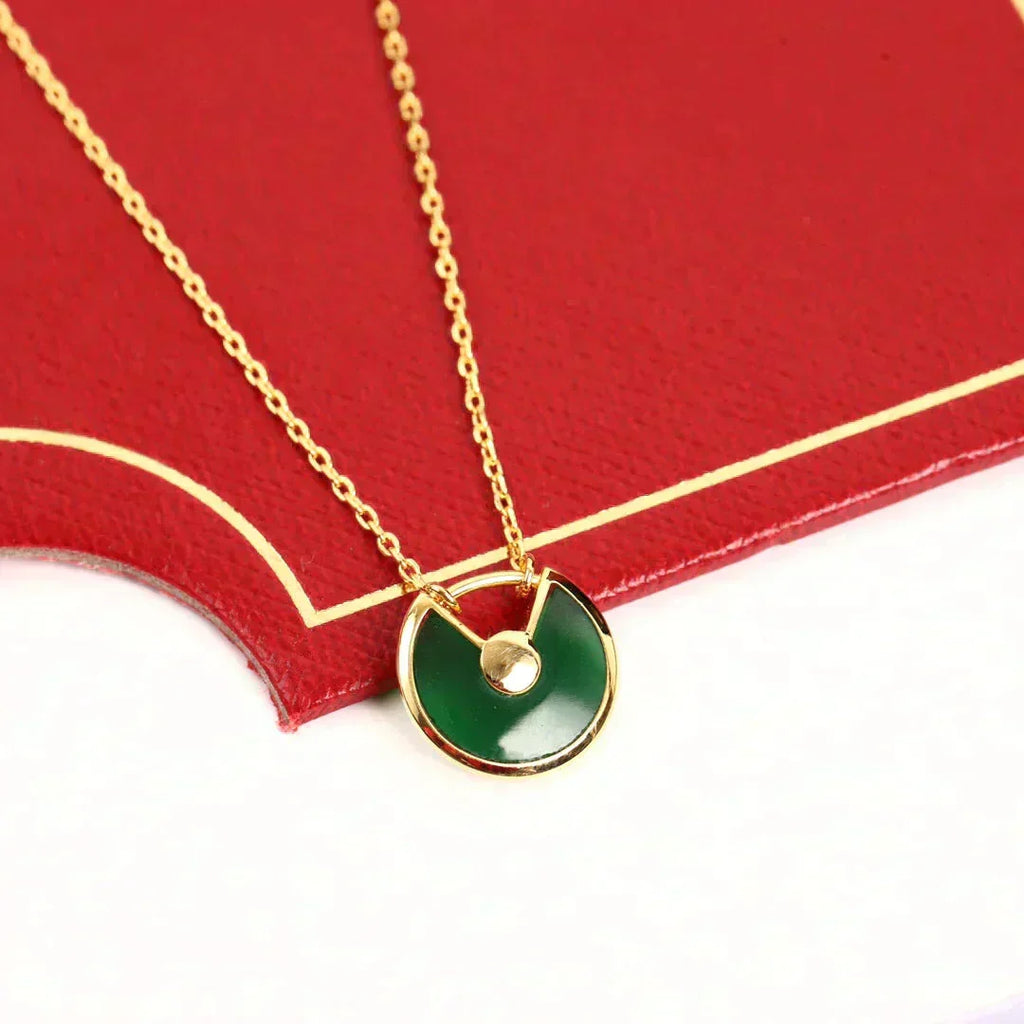 [MIRA]AMULETTE GOLD MALACHITE NECKLACE