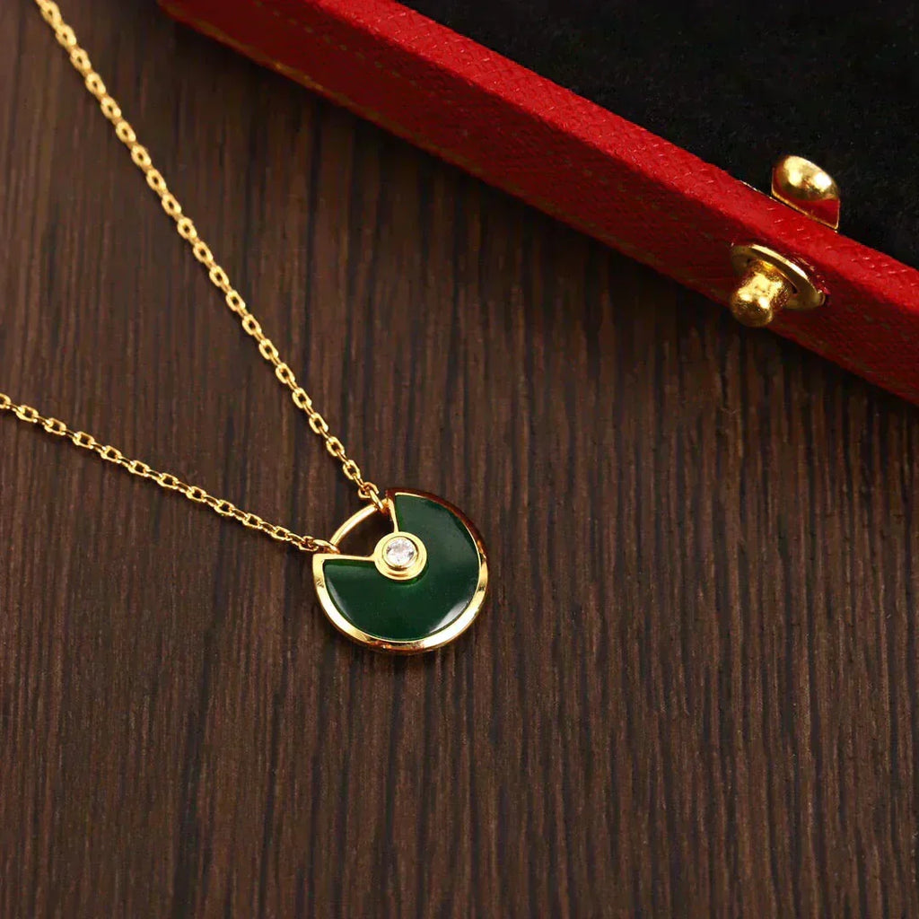 [MIRA]AMULETTE GOLD MALACHITE NECKLACE