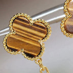 [MIRA]CLOVER  2 MOTIF  TIGER EYE CARNELIAN EARRINGS
