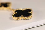 [MIRA]CLOVER EARRINGS GOLD ONYX MOP 3 MOTIF