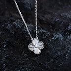 [MIRA]CLOVER  15MM DIAMOND LASER NECKLACE SILVER