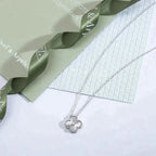 [MIRA]CLOVER  15MM DIAMOND LASER NECKLACE SILVER