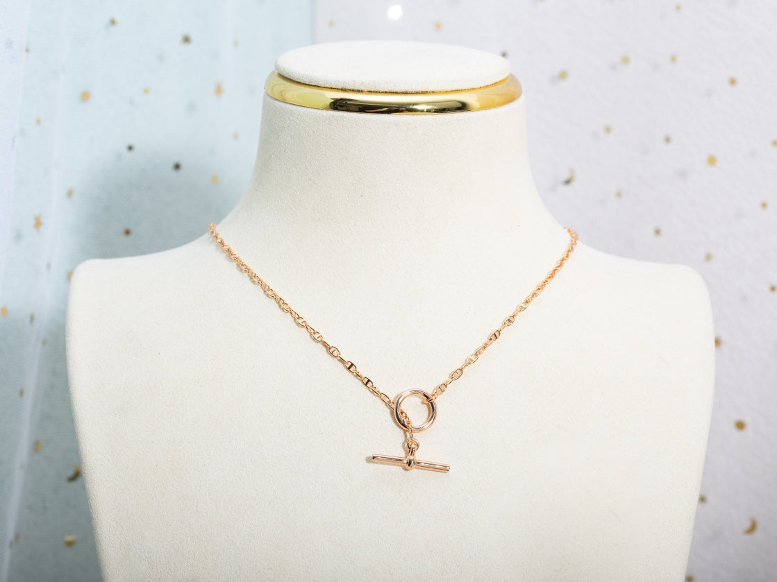 [MIRA]ECHAPPEE NECKLACE PINK GOLD