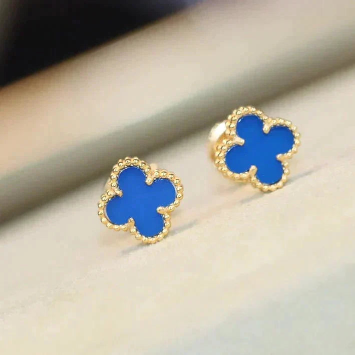 [MIRA]CLOVER MINI 9.5MM TURQUOISE EARRINGS