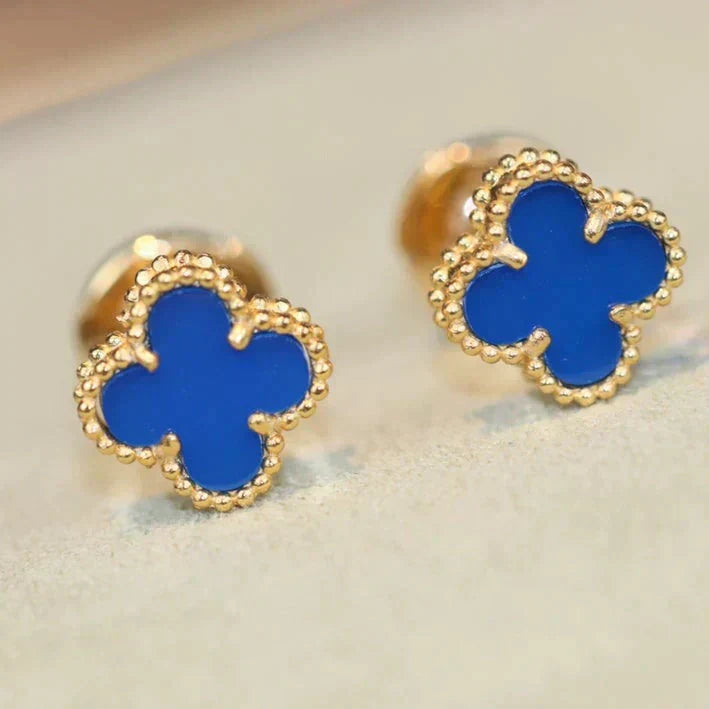 [MIRA]CLOVER MINI 9.5MM TURQUOISE EARRINGS