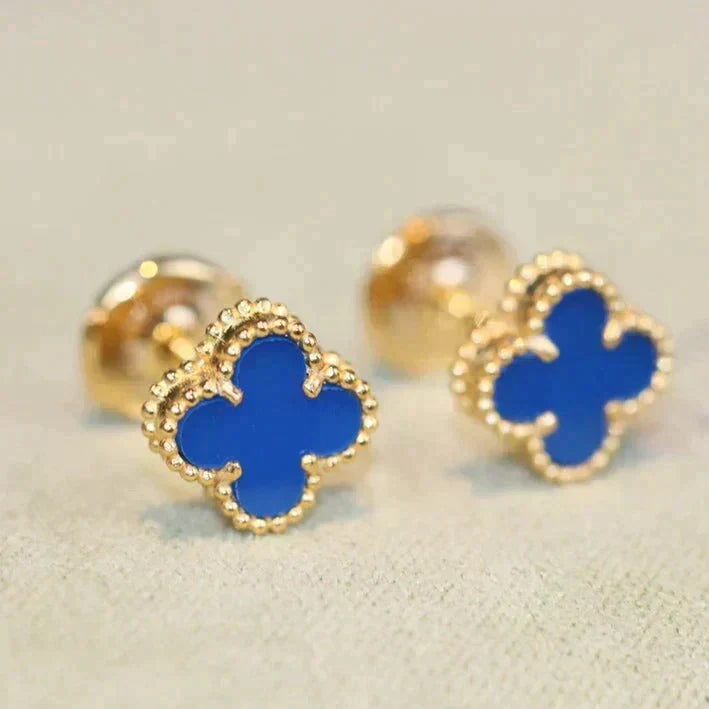 [MIRA]CLOVER MINI 9.5MM TURQUOISE EARRINGS