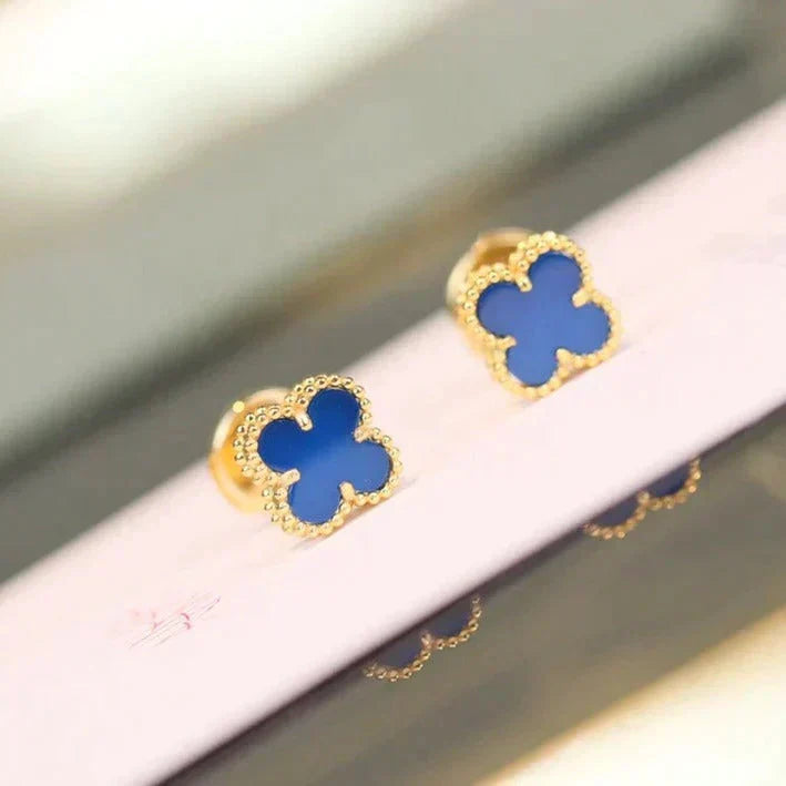 [MIRA]CLOVER MINI 9.5MM TURQUOISE EARRINGS