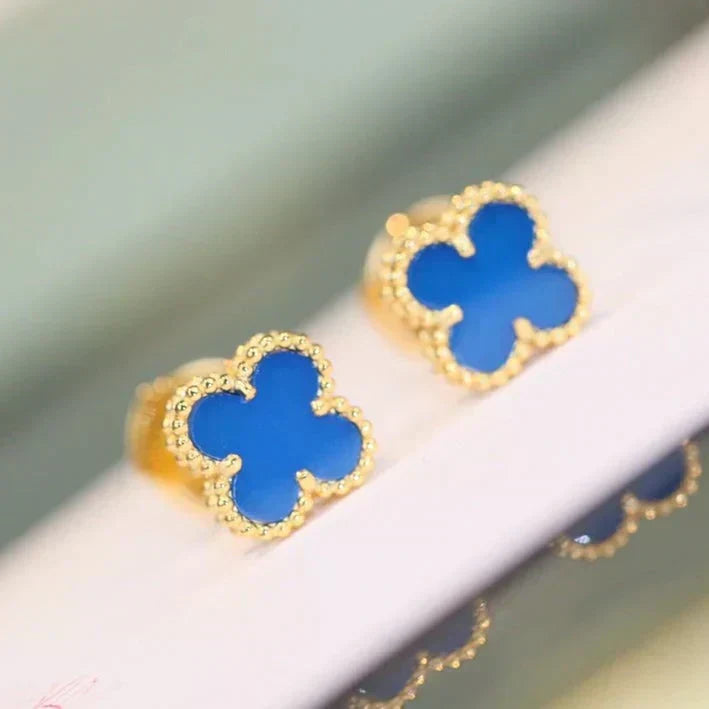 [MIRA]CLOVER MINI 9.5MM TURQUOISE EARRINGS