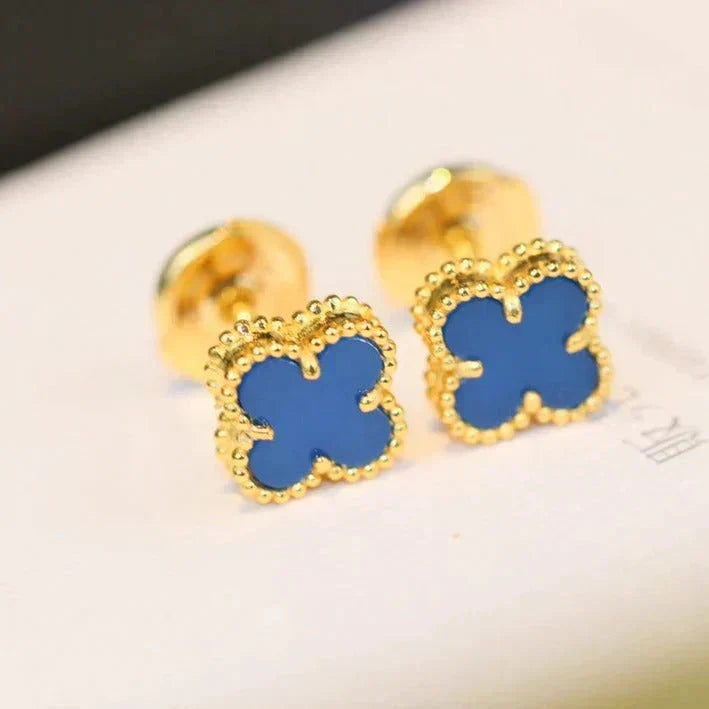 [MIRA]CLOVER MINI 9.5MM TURQUOISE EARRINGS